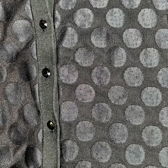 Banana Republic Mesh Polk a Dot Cardigan Sz M - Picture 3 of 5